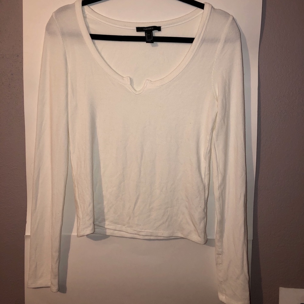 White long sleeve top
